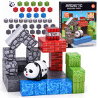 Magnētiskie klucīši PANDA – konstrukciju kubi un pikseļi, 41 elements, ZA6604