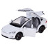 Tālvadības metāla automašīna ar LED apgaismojumu un dūmu efektu, balta – Tesla Model X RC0772, 1:22