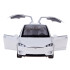 Tālvadības metāla automašīna ar LED apgaismojumu un dūmu efektu, balta – Tesla Model X RC0772, 1:22