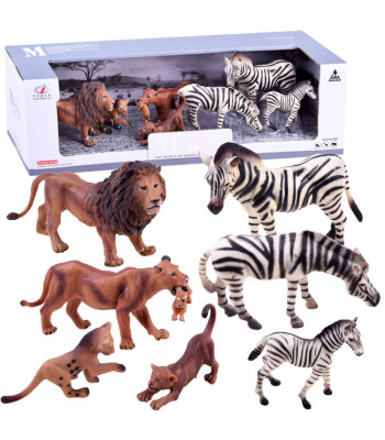 Safari savvaļas dzīvnieku figūriņu komplekts — zebra un lauva, ZA2987