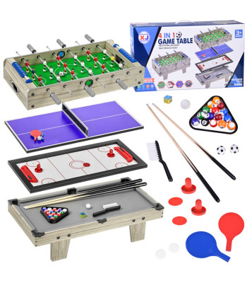 Spēļu galds galda futbolam, gaisa hokejam, galda tenisam un biljardam, 4 vienā, GR0770