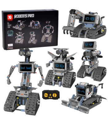 Tālvadāmo konstruktoru klucīšu komplekts robotu būvēšanai, 5 vienā, RC0742