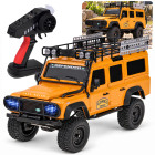 Tālvadības apvidus auto Land Rover Defender 110, 4WD, dzeltenā krāsā, 1:18, MN-111, RC0762