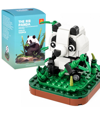 Tehnisko klucīšu komplekts “Savvaļas sauszemes dzīvnieki” — panda, 132 detaļas, ZA5852 A