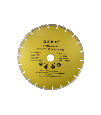 Segmentēts dimanta griešanas disks GEKO (10), 300x8x32mm