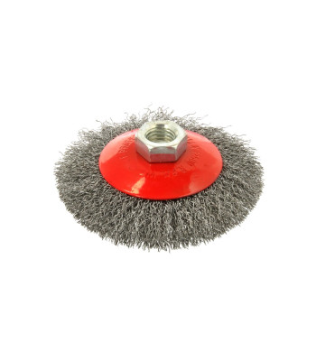 Sānu rotējošā stiepļu suka, gofrēta tērauda stieple 100mm M14 (60)