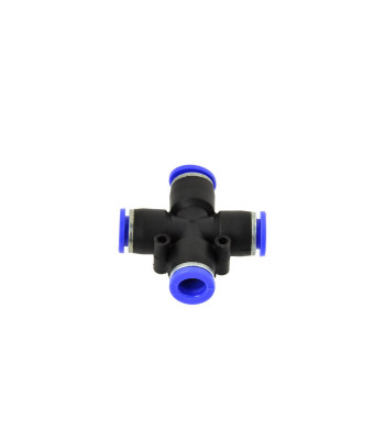Automātisks krustveida PU/PE šļūtenes savienotājs, 6mm (25/50/500)