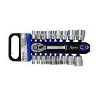 GEKO uzmavu atslēgu komplekts ar sprūdratu, Cr-V, 18 gab. 1/2", 8–32 mm