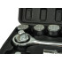 GEKO galatslēgu komplekts melnā koferī (2), 21 elements, 3/4", 12 šķautnes, 19–50 mm