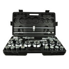 Sešstūru uzmavu atslēgu komplekts GEKO, 26 elementi, 3/4", 1", 21–65 mm