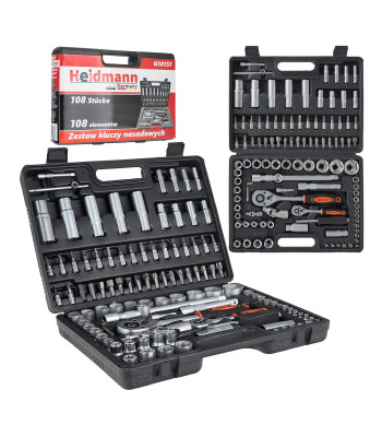 Uzmavu atslēgu un bitu komplekts, Torx, H tips (4), 108 elementi, 1/4