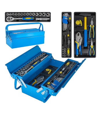 Instrumentu kaste ar aprīkojumu, 64 elementi, metal box