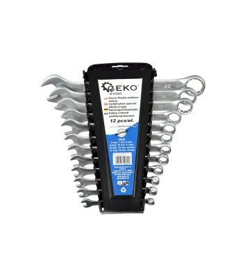 Satīna kombinēto atslēgu komplekts CRV/CLIP (20), 12 elementi, 6–22 mm