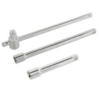 T veida rokturis ar pagarinātājiem, 3 elementi, 1/2" (20)