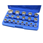 12-stūru uzmaucamo galviņu komplekts (19 gab.) (koferis) (10), 8–32 mm