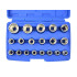12-stūru uzmaucamo galviņu komplekts (19 gab.) (koferis) (10), 8–32 mm