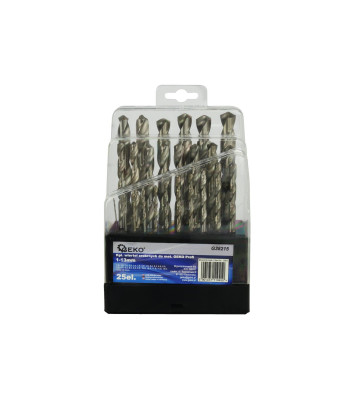 Sudraba krāsas urbju komplekts metālam GEKO 1-13mm/25szt(20)