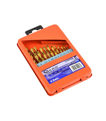 Metāla urbju komplekts HSS TiN metāla kārbā, 13 gab., 1,5–6,5 mm (20/80)