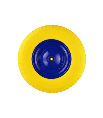 Pilns PU ritenis ķerrai Flower/dzeltens (5), 4.00-8