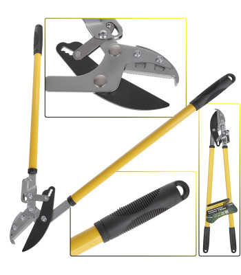 Liels zaru sekators ar pārnesuma mehānismu un atbalsta asmeni, 740 mm
