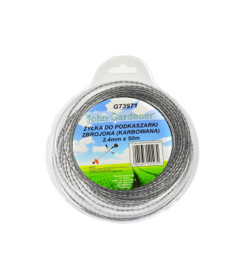 Armēta rievota trimmera aukla 2,4mmx50m(10/40)