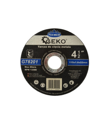 Metāla griešanas disks INOX GEKO PREMIUM (10/100/400) 115x1,0