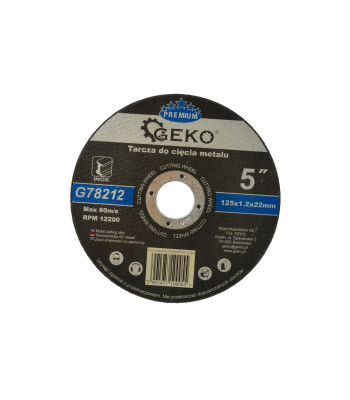 Griešanas disks metālam INOX GEKO PREMIUM 125x1,2x22,23 (10/100/400)