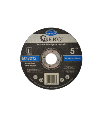 Griešanas disks metālam GEKO PREMIUM INOX (10/100/200/400) 125x1.6x22.23