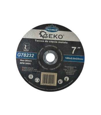 Metāla griešanas disks GEKO PREMIUM Inox (25/50/100/200) 180x2