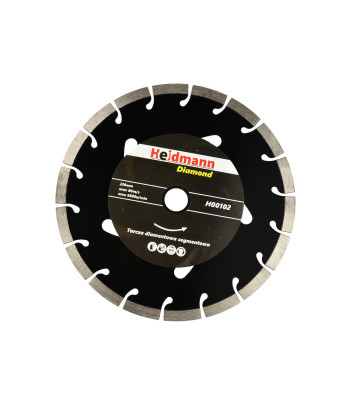 Segmentēts dimanta disks Heidmann, melns (25), 230x22,2x10mm