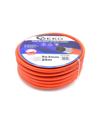 Gāzes šļūtene propāna–butāna ar sertifikātu PL 25m 9x3mm