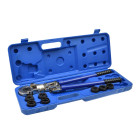 Presēšanas instruments cauruļu savienojumiem + 8 matricas (4), PEX-AL-PEX, 16-32mm