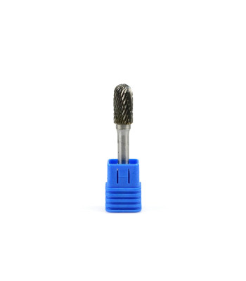Rotējošā vīle metālam no volframa karbīda, cilindriska ar noapaļotu galvu, 10x20mm, kāts 6mm