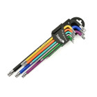 Krāsains Torx atslēgu komplekts, 9 gab., S2, T10–T50, 229 mm
