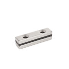 Neodīma plākšņu magnēts ar skrūvju caurumiem, 2 gab., 40x10x5mm
