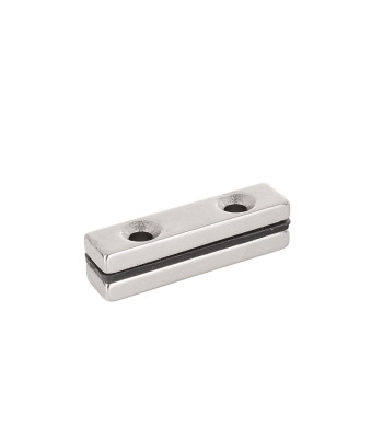Neodīma plākšņu magnēts ar skrūvju caurumiem, 2 gab., 40x10x5mm