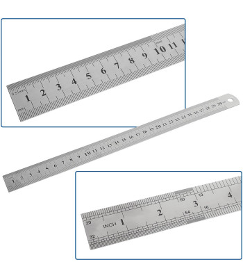 Lineālais mērinstruments – nerūsējošā tērauda lineāls 300mm (20/600)