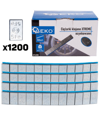 Cinkoti līmējamie riteņu atsvari – komplekts, 100 sloksnes (1200 gab., 6kg), XTREME 12x5g