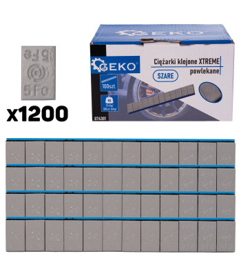 Līmējamie riteņu balansēšanas atsvari XTREME, pelēki ar pārklājumu, 100 slokšņu komplekts (6kg), 12x5g