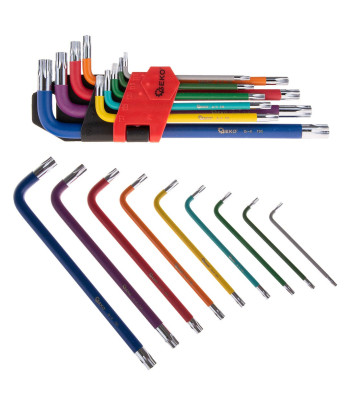 Geko krāsainu Torx atslēgu komplekts no CrV tērauda, 9 gab. (6/48), T10–T50