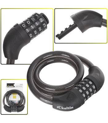 Velosipēda troses slēdzene ar 4 ciparu kodu 12x800mm