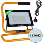 LED prožektors SMD ar būvniecības statīvu un kabeli, auksti balta gaisma 6500K, 100W