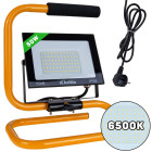 LED SMD prožektors ar celtniecības statīvu un kabeli, auksti balta gaisma 50W 6500K