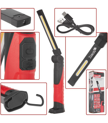 Salokāma darbnīcas lampa ar magnētu Tvardy LED COB 5W + 3W 2600mAh 650lm IP44