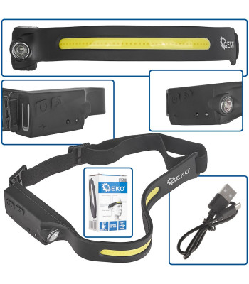 Galvas lukturis ar kustības sensoru, LED COB 3W + 1W XPE, 1200mAh, 350lm, IPX4