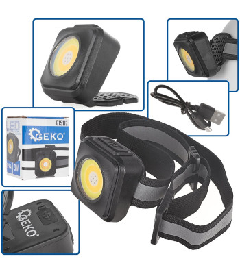 Triecienizturīgs galvas lukturis ar atstarojošu elementu LED COB 3W 500mAh 500lm IP44