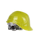 Būvniecības aizsargķivere BHP, regulējama, dzeltena, 53–62 cm