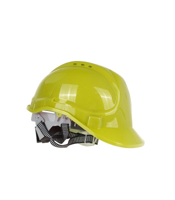 Būvniecības aizsargķivere BHP, regulējama, dzeltena, 53–62 cm