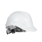 Regulējama būvniecības aizsargķivere BHP, balta, 53-62 cm