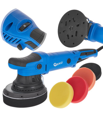Automašīnu pulētājs GEKO PREMIUM DUAL ACTION + 4 pulēšanas sūkļi, 150mm